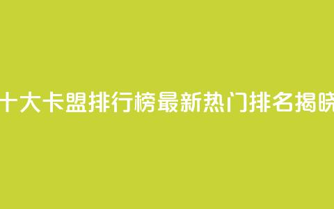 十大卡盟排行榜	，最新热门排名揭晓 第1张